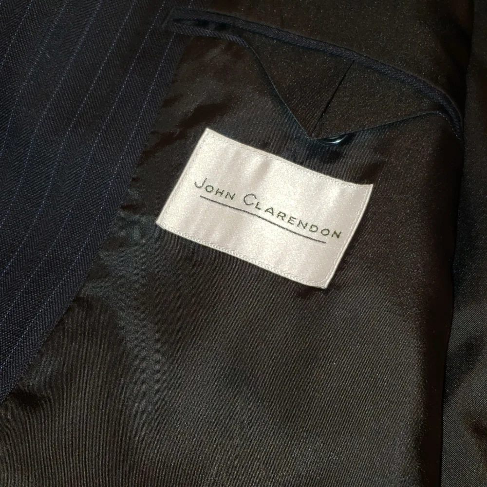 John Claredon's Poly/Wool‎ Blend Pinstripe Men's Suit